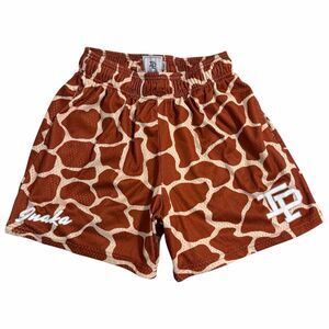 NWOT Inaka Power Double Mesh Giraffe Print Shorts Medium